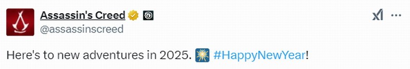 新年祝福 刺客信条 2025年开启新冒险！
